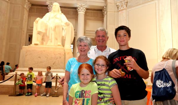 A family at The Franklin Institute