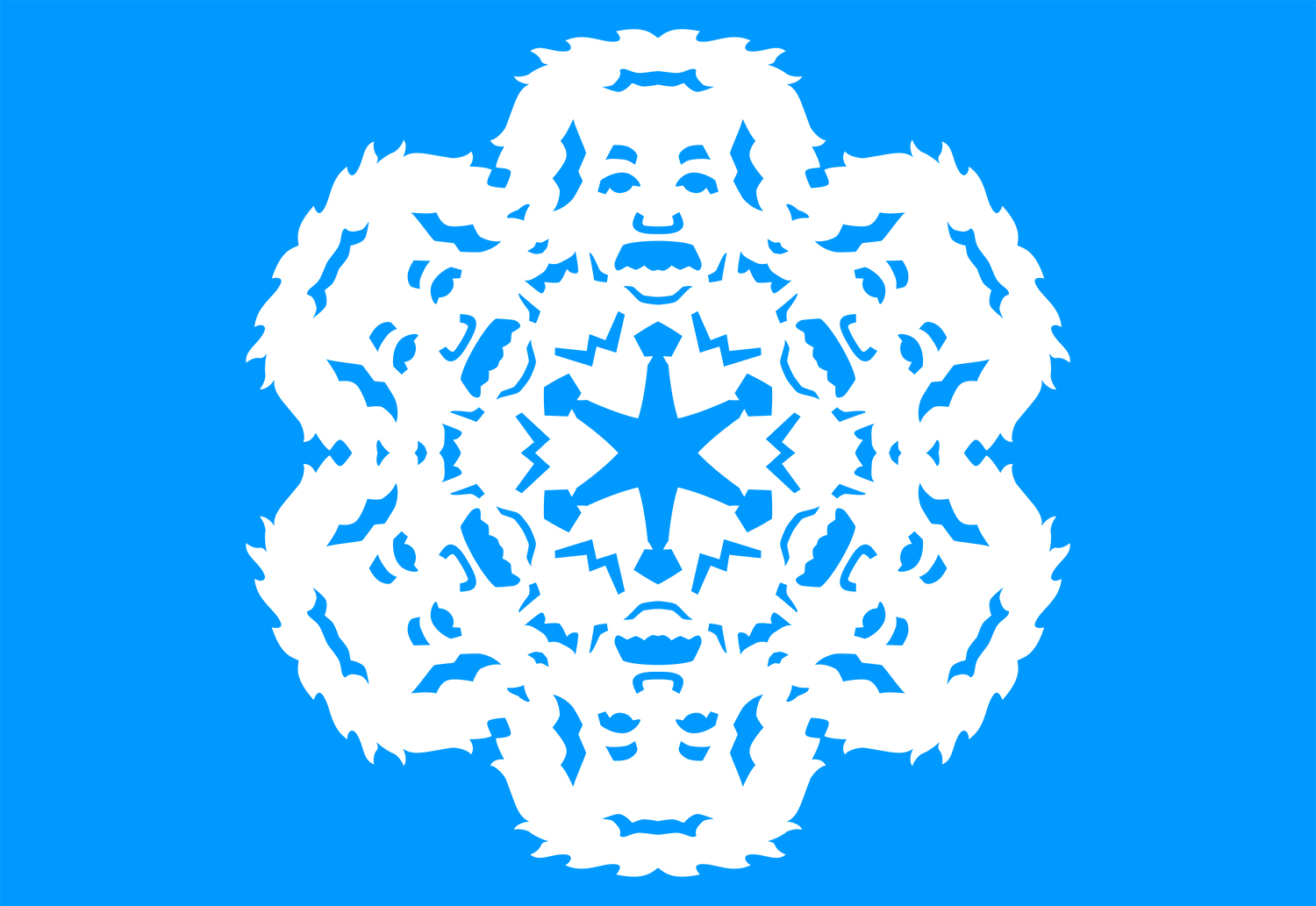 Albert Einstein Snowflake Design