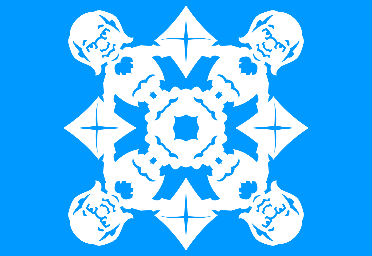 Benjamin Franklin with Kite Snowflake Design