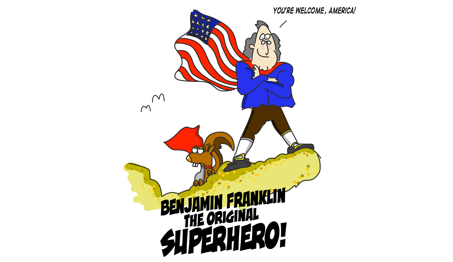Benjamin Franklin as a superhero