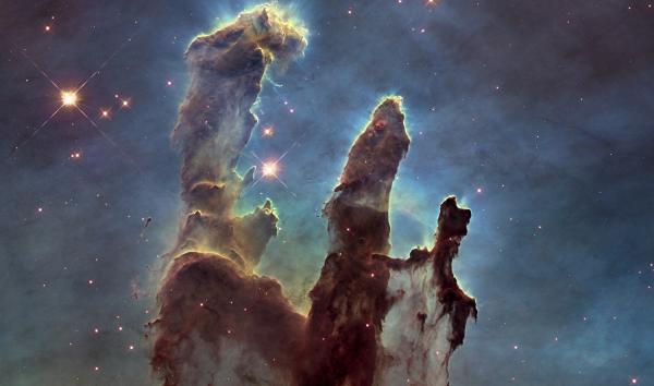 Pillars in the Eagle Nebula from Hubble (2014)