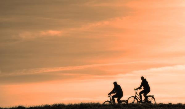 cyclist in the distance