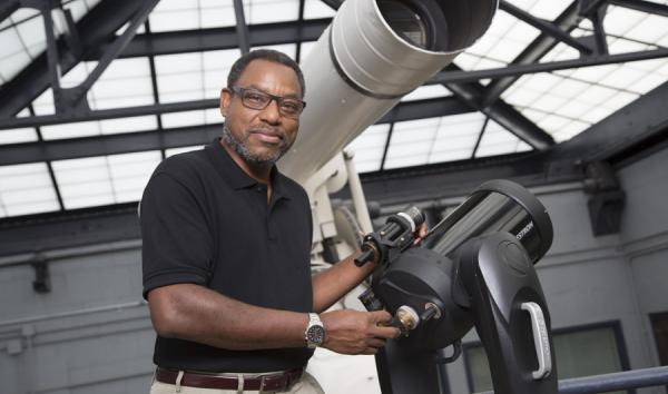 Chief Astronomer Derrick Pitts in the Observatory at The Franklin Institute 