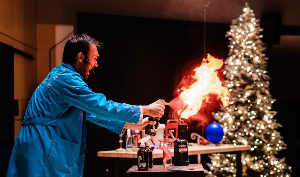 Combustion demonstration at Science After Hours: Flannel & Frost