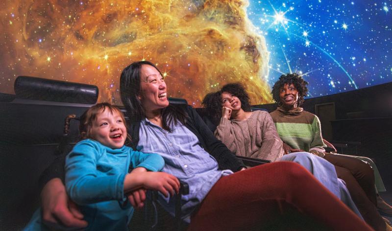 Group enjoying a planetarium show
