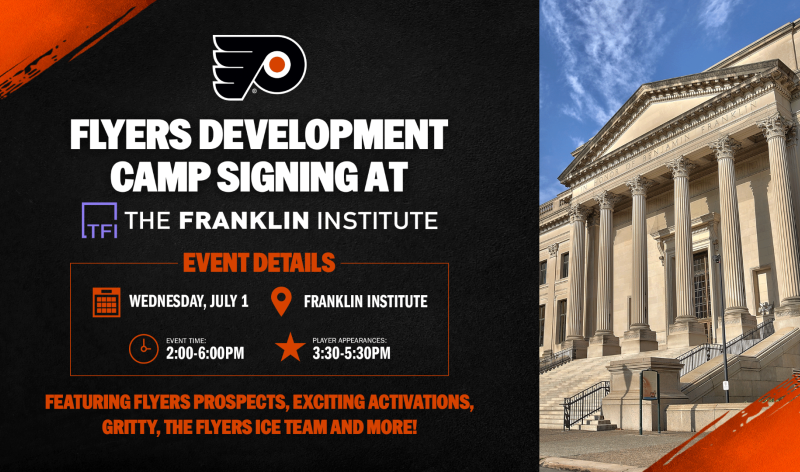 Philadelphia Flyers Development Camp signing at The Franklin Institute