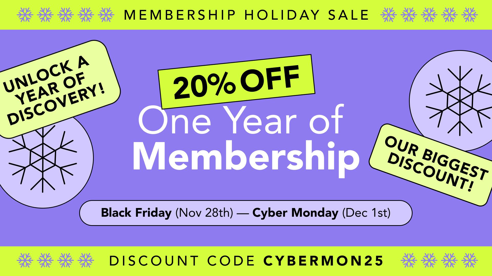 TFI membership holiday sale CYBERMON25
