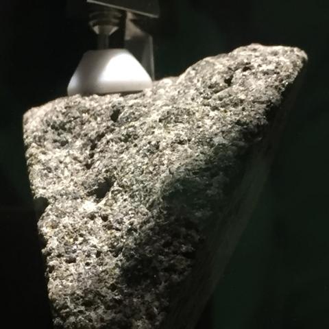 A moon rock on display at The Franklin Institute