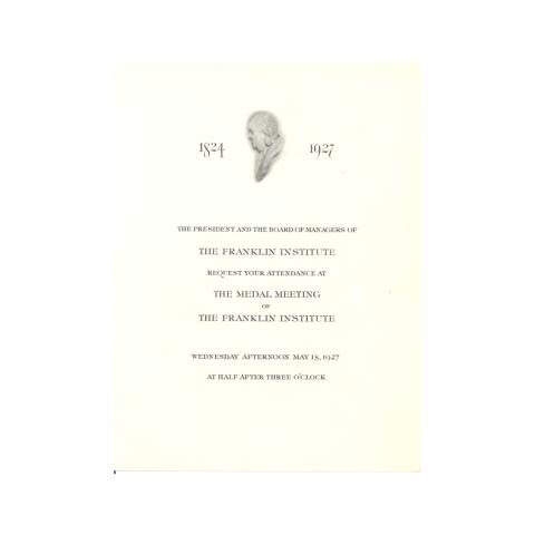 Page 1 of 3: Medal Day Program. May 18, 1927