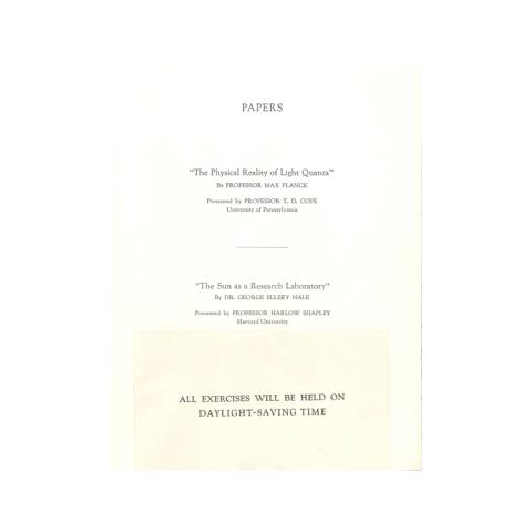 Page 3 of 3: Medal Day Program. May 18, 1927
