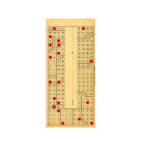 Data Card with punched holes, 1889.