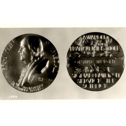 Image of The Franklin Medal awarded to Orville Wright