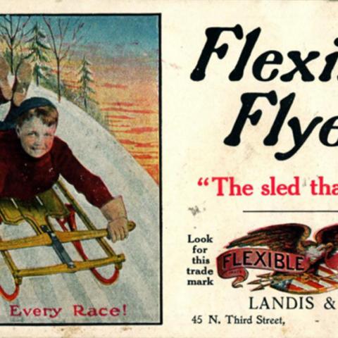 Old time ad for Flexible Flyer sleds