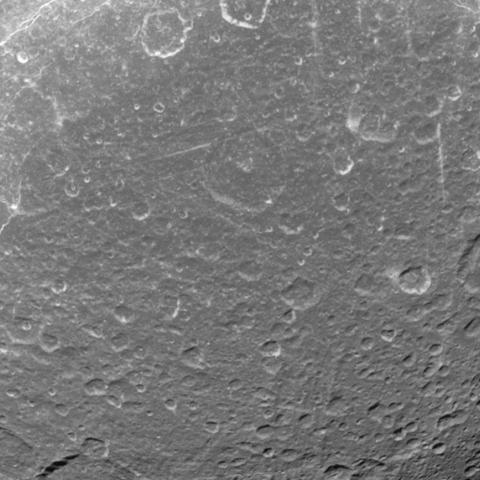 Image of Dione, a moon of Saturn