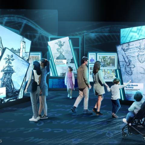 Universal Theme Parks Exhibition storytelling rendering