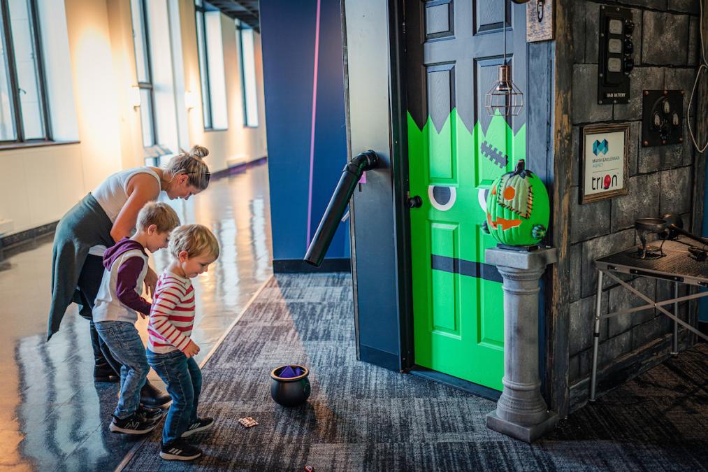 Family at Trick or Treat door