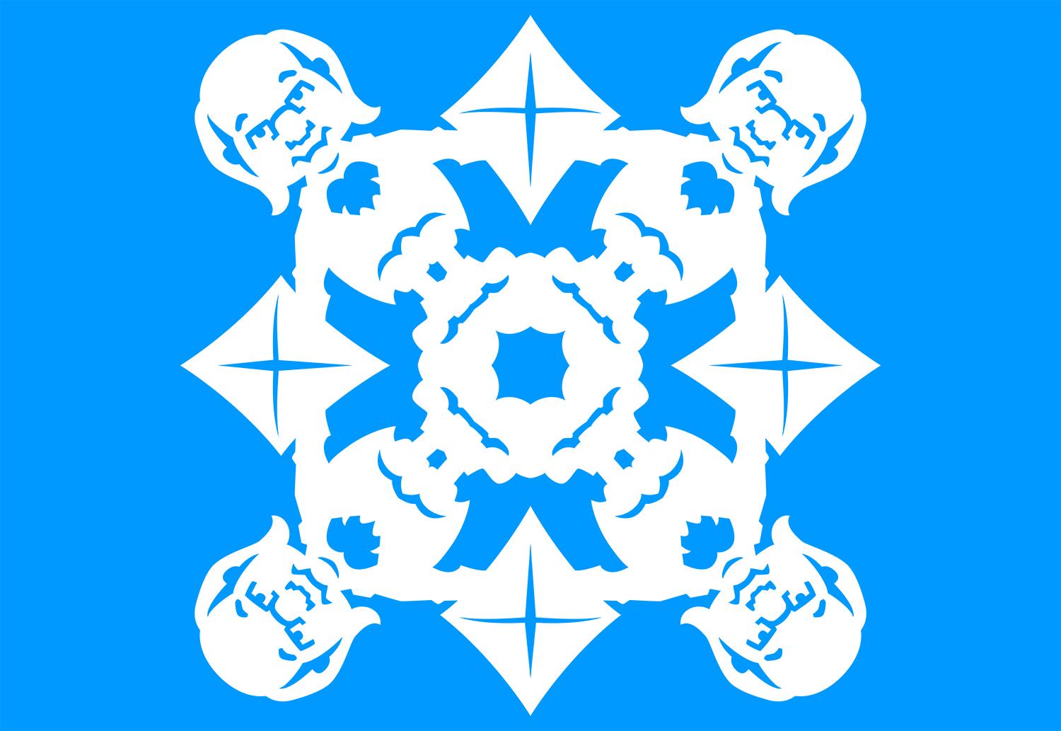 Benjamin Franklin with Kite Snowflake Design