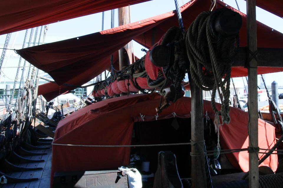 overview shot of inside of Draken viking ship
