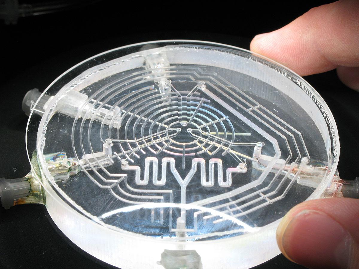 closeup of microfluidic palette