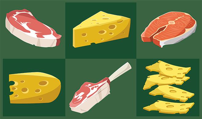 meat and cheese cartoon