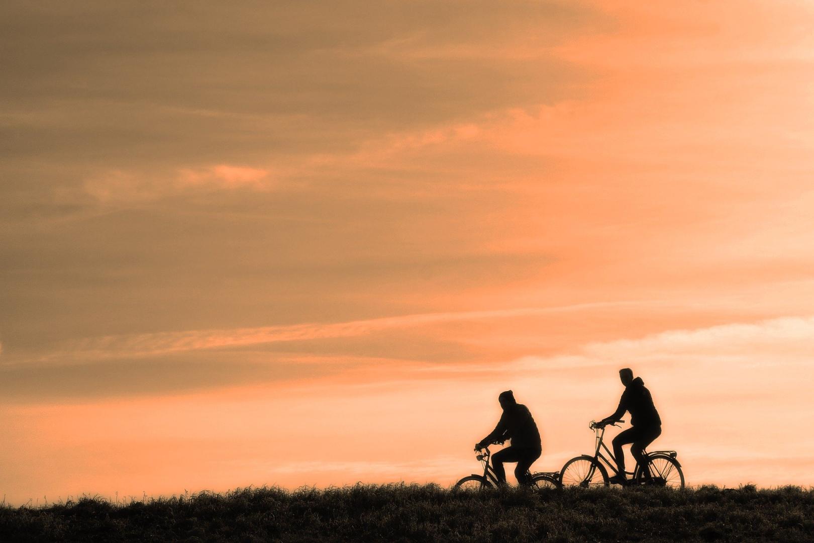 cyclist in the distance